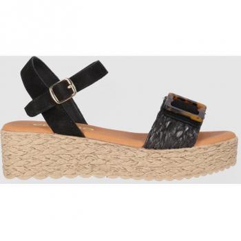 Chika10 Leather ATHENEA 18 Sandalia Plataforma Negro