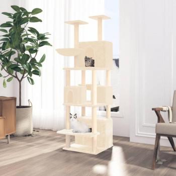 Árbol para Gatos con Rascadores en Crema de Sisal 180 cm
