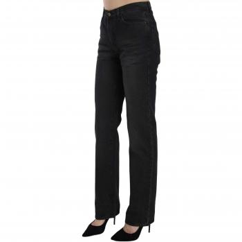 Just Cavalli Black Washed High Waist Straight Denim Pants Jeans - W30