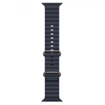 Apple Correa Ocean Band de 49 mm en color azul marino, fabricada en fluoroelastómero y titanio natural, talla única para Apple Watch