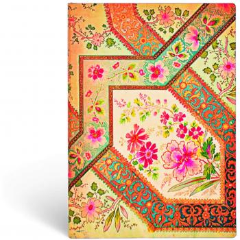 Libreta Flexi Paperblanks Floral Marfil Midi Rayada 176 Páginas