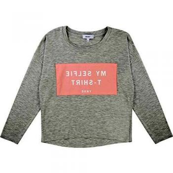 DKNY - Camiseta de manga larga - para niña gris Mezcla De Grises