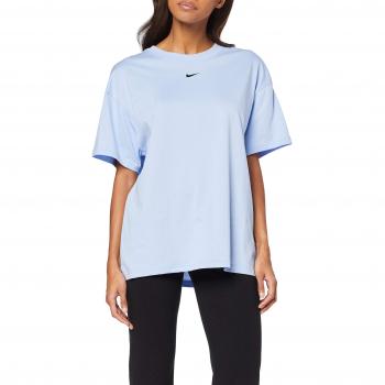 Nike W NSW ESSNTL Top SS BF LBR T-Shirt, Mujer, Aluminum/Black, XS