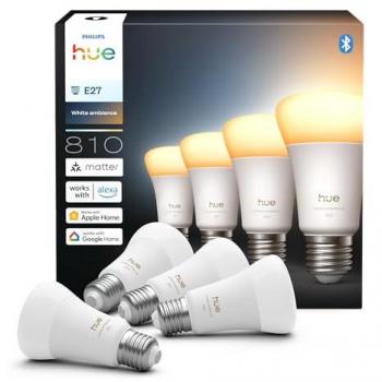 Bombilla inteligente Philips Hue White Ambiance E27 60W - Pack de 4 - LED