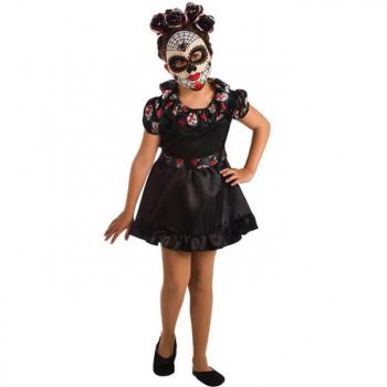 Disfraz de Catrina Negra para niña