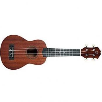 Ukelele tamaño soprano. Cuerpo en madera de sapeli. Mástil de sapeli. Diapasón de palosanto. Funda incluida.