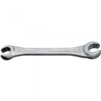 Llave plana doble Hazet 11 x 13mm DIN3118 con acabado cromado, fabricada en acero al cromo-vanadio, resistente a la corrosión, diseño ergonómico para un mejor agarre y transmisión de fuerza