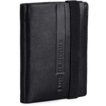 Cartera de piel RFID Lois Jeans para hombre en color negro con compartimento para tarjetas y monedero con cremallera