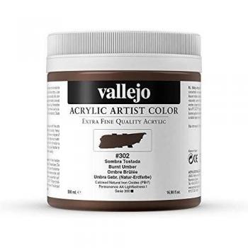 Vallejo : Artist Acrylic Paint : 500ml Pot : Burnt Umber