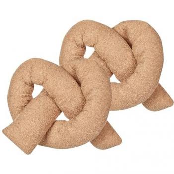 Conjunto de 2 cojines modernos 172 x 14 cm tela afelpada almohada múltiples formas textil decoración accesorios sala de estar dormitorio marrón claro