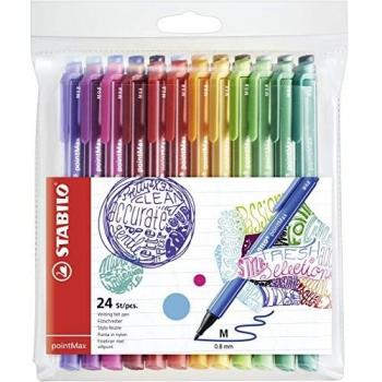 Rotulador punta media STABILO pointMax - Estuche con 24 colores