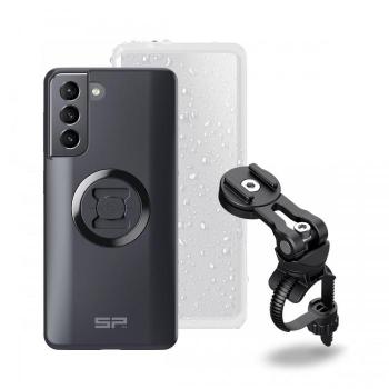 Soporte para smartphone en bicicleta SP Connect Samsung S21 con sistema de montaje rápido, compatible con Samsung Galaxy S21, resistente a impactos y agua, incluye soporte para manillar y adaptador