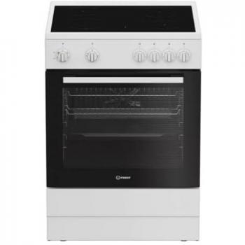 Cocina Vitrocerámica Indesit I6V5KCW - 4 Fuegos - Horno Eléctrico de 72 Litros - Blanca