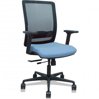 Silla Haches traslack malla negra asiento bali azul cielo brazos 2D ruedas 65mm