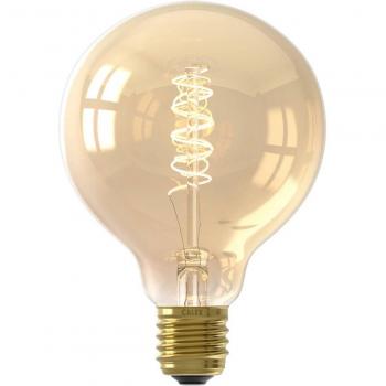 Bombilla LED regulable Calex E27 G95 3.8W filamento LED Flex 821 oro dim