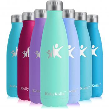 KollyKolla Botella de Agua Acero Inoxidable Termica Oficina Termos Agua Ecológica Frascos Térmicos Deportiva Termo Niños Sin BPA Reutilizables Water Bottle Deporte Gym,