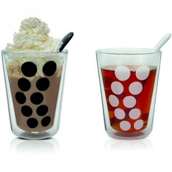Zak Designs Dot Dot Double Wall Tea Glasses, 35 cl