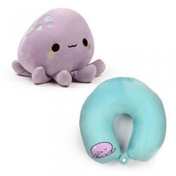 Almohada de viaje y peluche 2 en 1 Pulpo Adoramals Violeta Standard