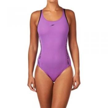 Speedo Badeanzug Talla D 42/uk 328 '/F 44/I 48 Lila Negro