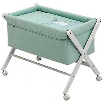 be Minicuna Tijera Madera Villa Verde/Blanco 55x87x74 cm