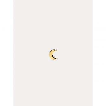 Pendiente Suelto Singularu Moon - Elegante Pendiente en Plata de Ley 925 con Acabado Baño de Oro de 18 Kt.