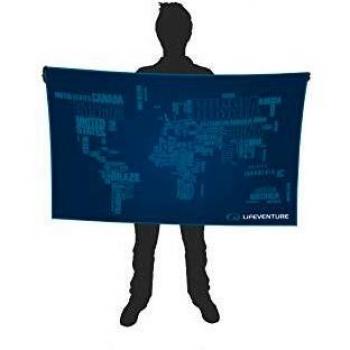 Lifeventure Giant SoftFibre Advance Trek Towel World in, Unisex-Adult, Words Print