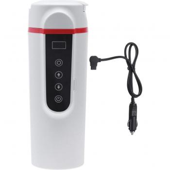 Taza Calefactora Eléctrica Portátil para Coche 12/24V con Pantalla LCD - Calentador de Agua para Café, Té y Leche (420ml)