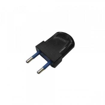 Clavija Europea Negra Bipolar 10A 4mm con Conexión Segura [E3-40100]