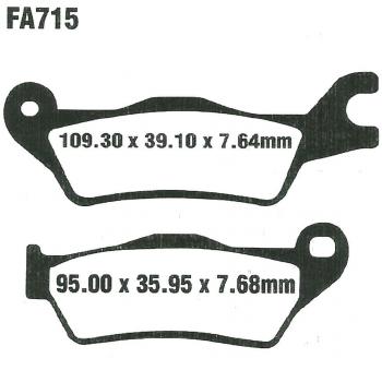 Pastilla de freno sinterizada EBC FA715HH para moto