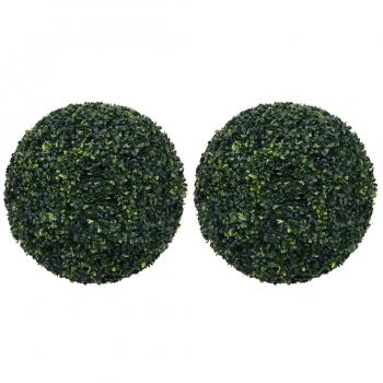 Bolas de Boj Artificial Adorno Floral Planta Maceta Jardinera 52 cm (2 unidades) Verde