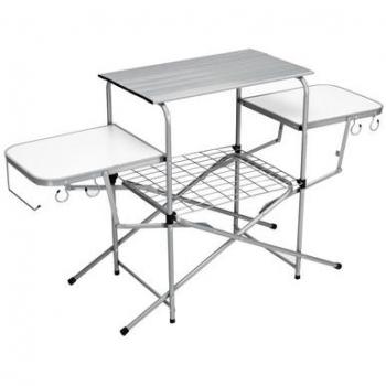 Portable Folding BBQ Table with Integrated Grilling Stand and Chair