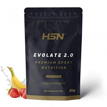 HSN Aislado de Proteína de Suero Evolate 2.0 | Sabor Fresa Plátano 2 Kg | 67 Tomas por Envase | Whey Protein Isolate CFM + Enzimas Digestivas |
