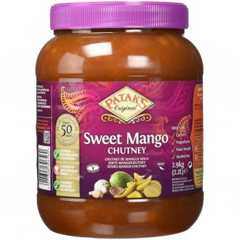 PATAK´S - Chutney Mango Dulce, Salsa Picante, Suave y Dulce, Crema Untar de Frutas Exóticas y Vegetales, Comida India - 2900 g