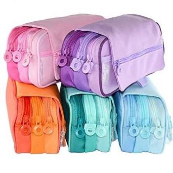 Portatodo, Estuche escolar Triple con Solapa, Blush Pastel,Colores pastel Surtidos
