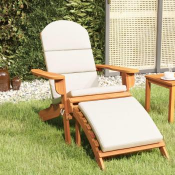 Adirondack Garden Chair with Footrest Solid Acacia Wood