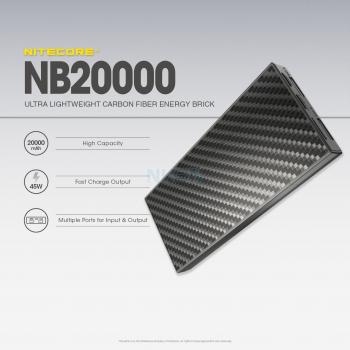 Nitecore NB20000 Carbon Fiber Energy Brick Power Bank