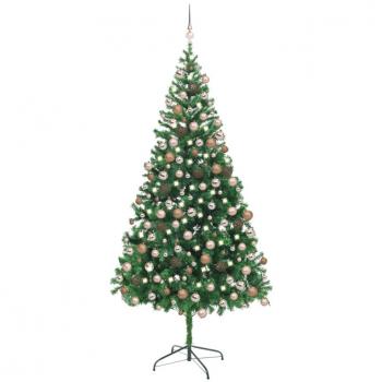 vidaXL Artificial Pre-lit Christmas Tree with Ball Set 210cm 910 Branches