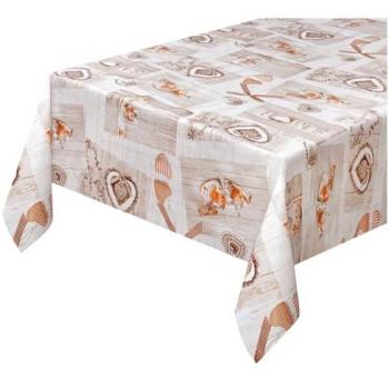 Mantel Antimanchas Plastificado 140x450 cm para Cocina Shabby Chic - Cubremesa de Lona Blanco
