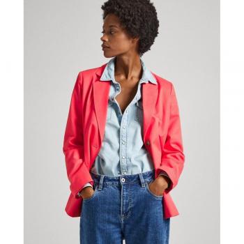 Americana Roja Sailor para Mujer de Pepe Jeans con Detalles en Tejido Combinado