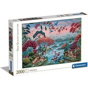Clementoni 2000 Piezas paisajes fantástica, Jungla en Paz, Animales y Naturaleza, Puzzle Adulto