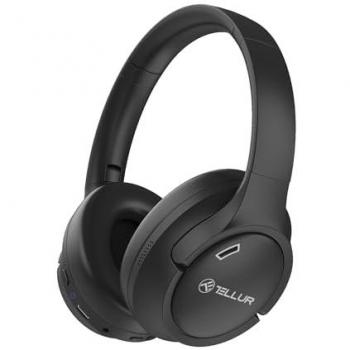 Auriculares supraaurales Bluetooth Tellur Vibe con cancelación activa de ruido (ANC), batería hasta 20 horas, micrófono integrado y diseño ligero