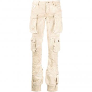 The Attico Women's Essie Cargo Denim Trousers in Beige | Size 27 | 236WCP113D060519