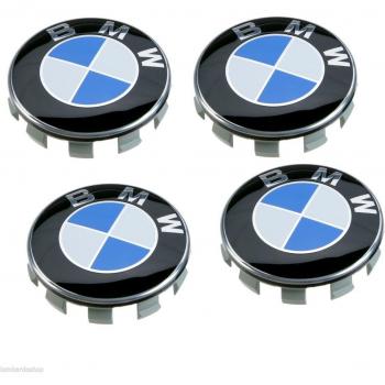 4 Tapones para tapacubos con logo BMW de 68 mm, para tapacubos de aleación