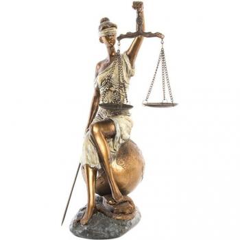 Figura Decorativa Dama de la Justicia en Cobre de Resina (17 x 15 x 35 cm)