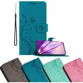 Funda Libro Azul Floral para Samsung Galaxy S10 5G con Cierre Magnético, Soporte y 3 Tarjeteros
