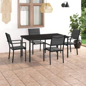 vidaXL Juego de comedor para jardín 5 piezas acero