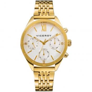 Reloj Viceroy de Mujer Mod. 471264-03 - Movimiento de Cuarzo - Elegante y Moderno - Resistente Al Agua 5 ATM - Chic multifunción de acero con IP dorado
