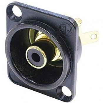 Conector RCA Hembrado Neutrik Negro NF2DB0 para Soldar