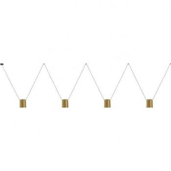 Colgante decorativo de techo Attic en aluminio negro mate, 4 bombillas E27, dimensiones 175cm x 800cm