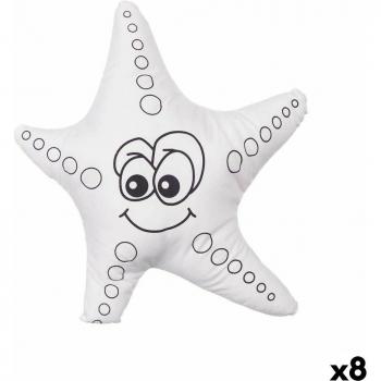 Peluche para Colorear Blanco Negro Tela 26 x 26 x 8 cm Estrella de mar (8 Unidades)